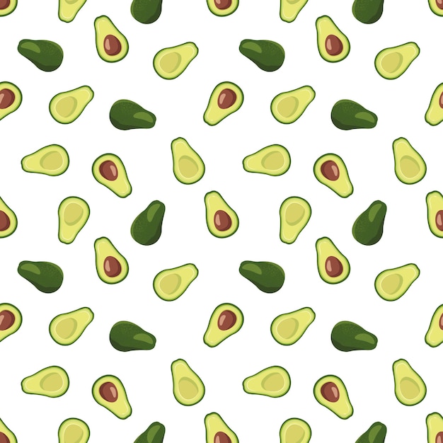 Seamless pattern with avocado