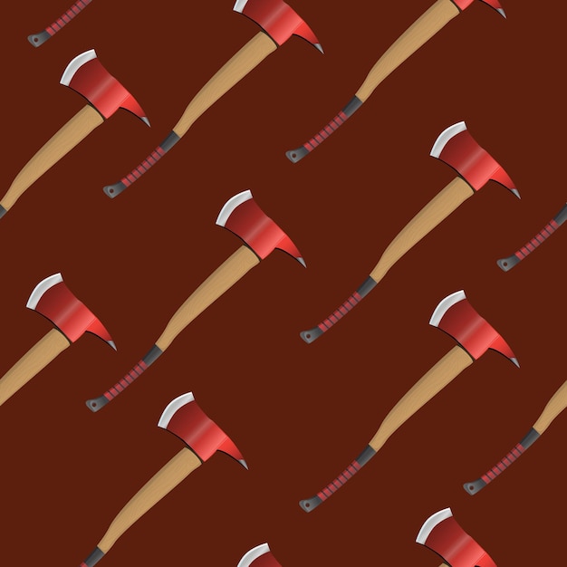 Seamless pattern with axe colorful vector illustration