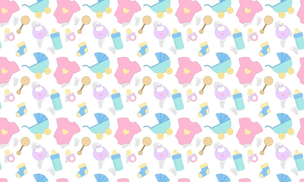 Vector seamless pattern with a baby's toys.