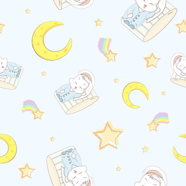 Seamless pattern with baby