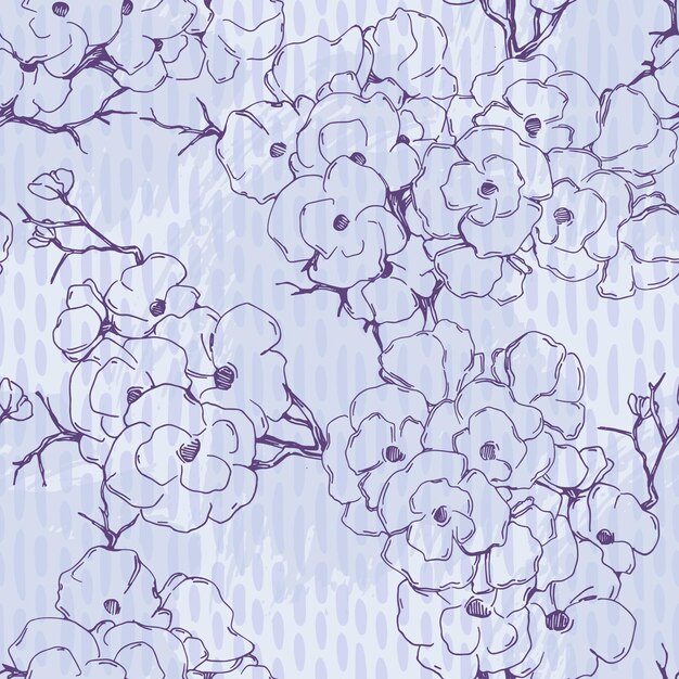 Seamless pattern with Beautiful Cherry blossom