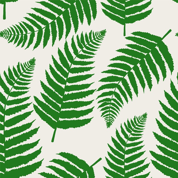 Seamless pattern with beautiful fern leaves wallpaper background