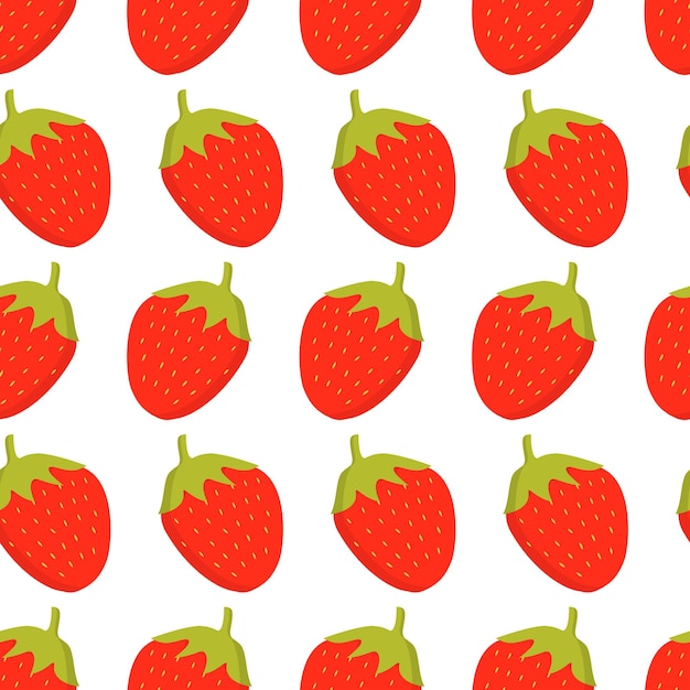 Seamless pattern with berries of fresh strawberry