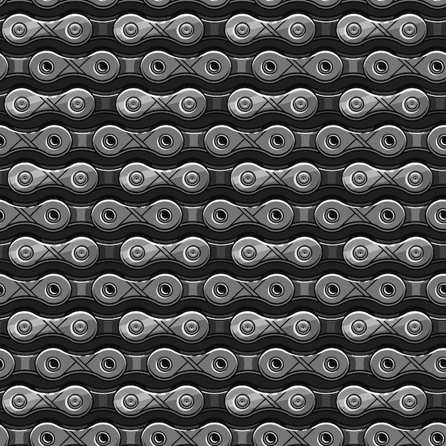 Vector seamless pattern with bike chain horizontal lines