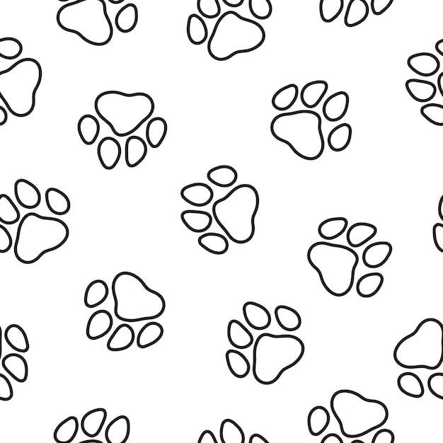 Seamless pattern with black dog paws