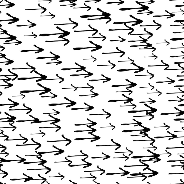 Seamless pattern with black hand drawn arrows