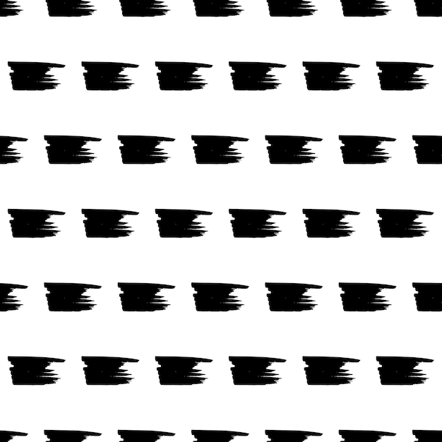 Seamless pattern with black marker scribbles on white background Vector illustration