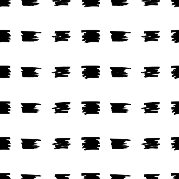 Seamless pattern with black marker scribbles on white background Vector illustration