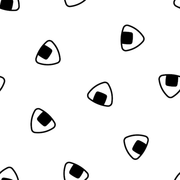 Seamless pattern with black onigiri rice balls