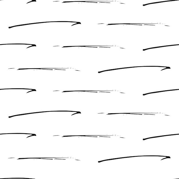 Seamless pattern with black pencil brushstrokes