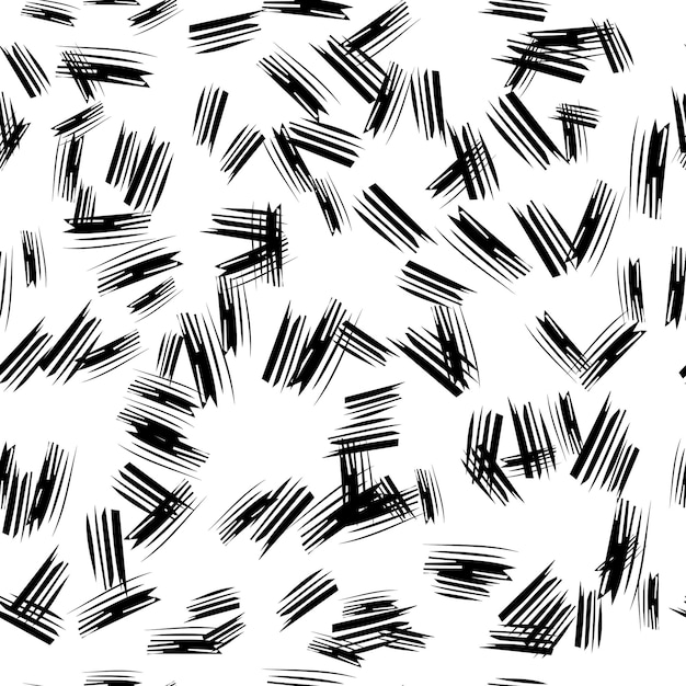 Seamless pattern with black pencil brushstrokes