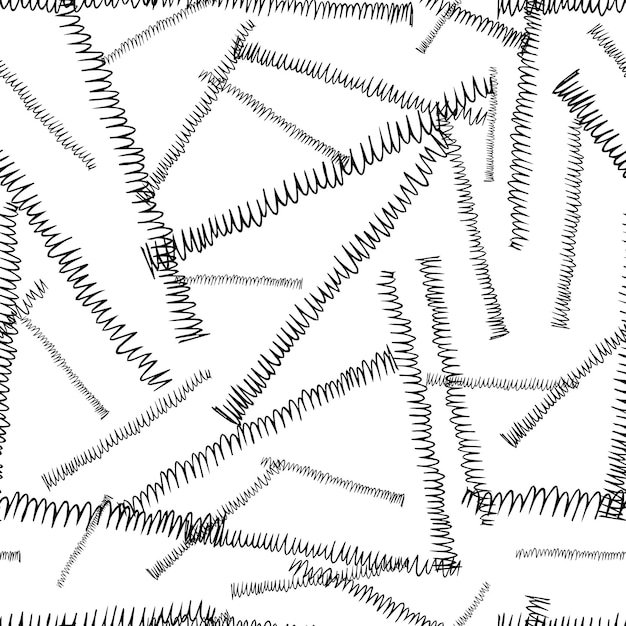 Seamless pattern with black pencil brushstrokes