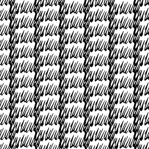 Vector seamless pattern with black pencil brushstrokes