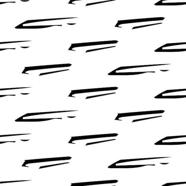 Seamless pattern with black pencil brushstrokes