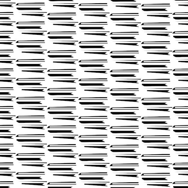 Seamless pattern with black pencil brushstrokes