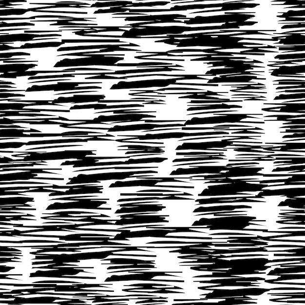 Seamless pattern with black pencil brushstrokes