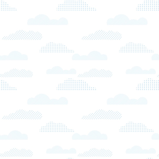 Seamless pattern with blue clouds Iillustration with abstract sky