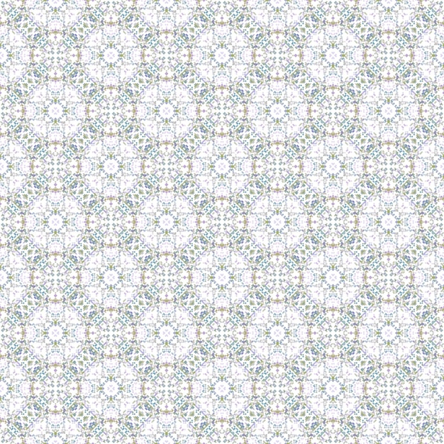 흰색 배경에 파란색과 녹색 꽃무늬 디자인이 있는 매끄러운 패턴입니다.