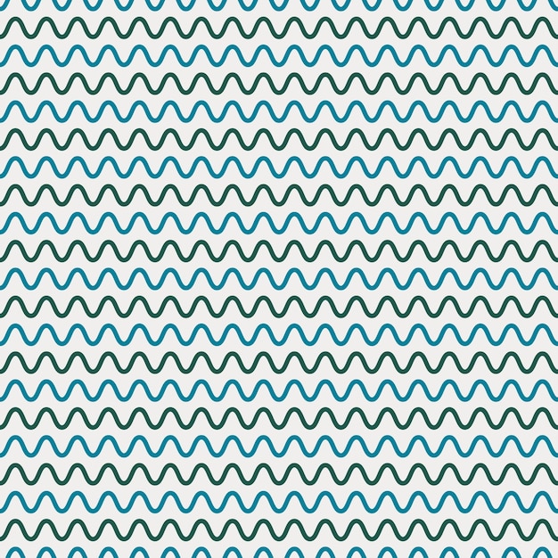 Seamless pattern with blue and green wavy lines.