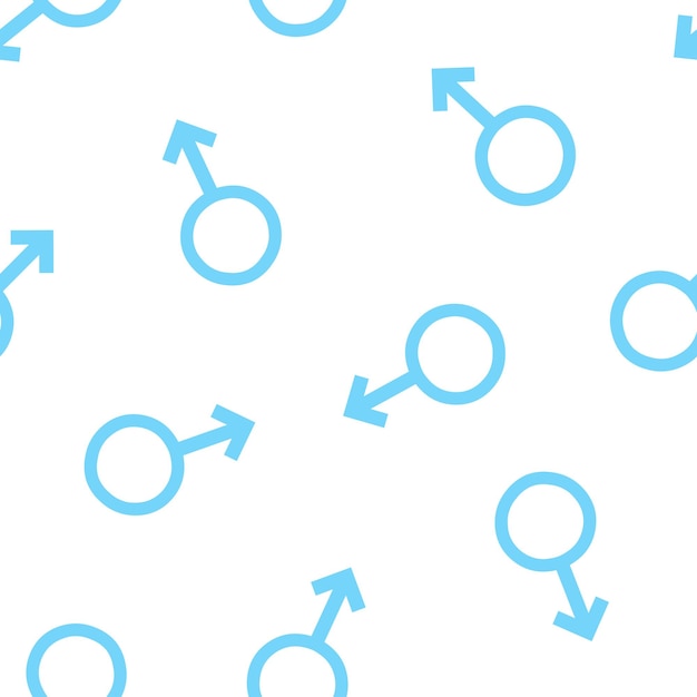seamless pattern with blue male symbols