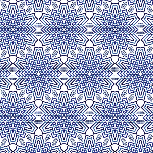 Seamless pattern with a blue star and a pattern of stars.