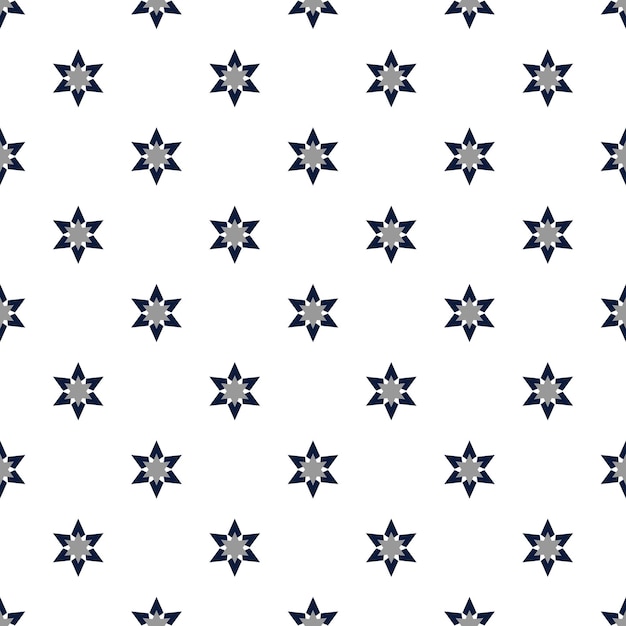 Seamless pattern with blue stars on white background. vector illustration