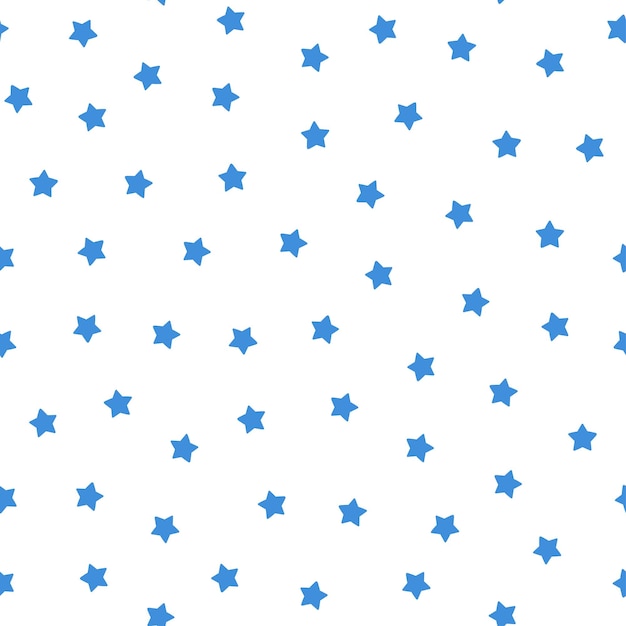 Vector seamless pattern with blue stars