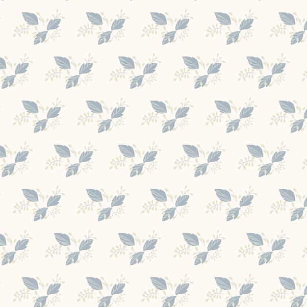 A seamless pattern with blue and white flowers on a white background.