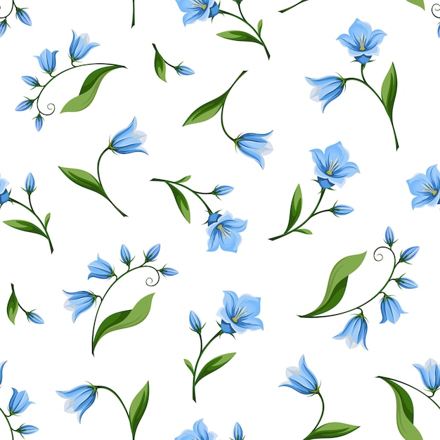 Modello senza saldatura con fiori di campanula. illustrazione.