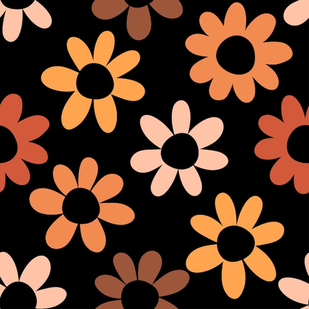 Seamless pattern with boho flowers