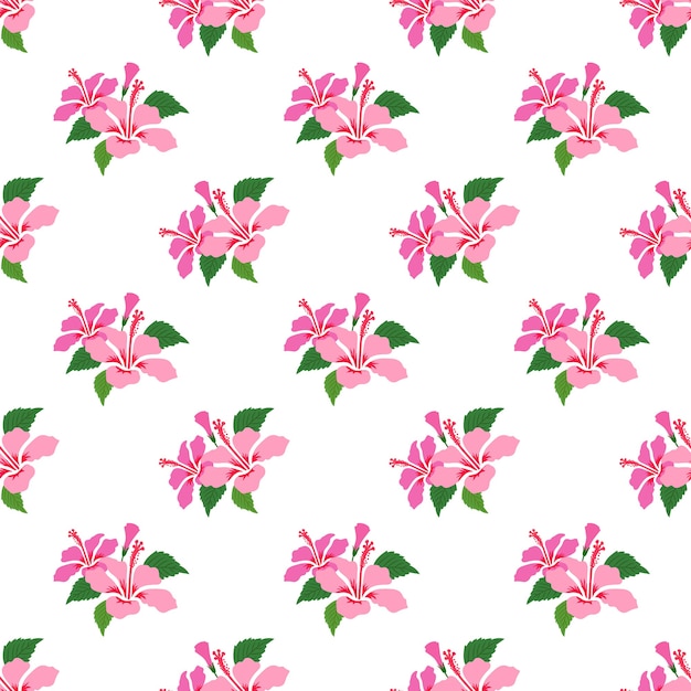 Seamless pattern with botanic flower leaf plant