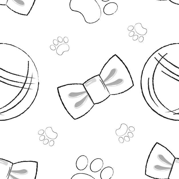 Seamless pattern with bows and balls