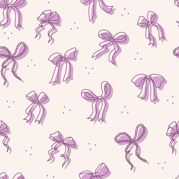 Seamless pattern with bows from gift boxes. Holiday Accessories