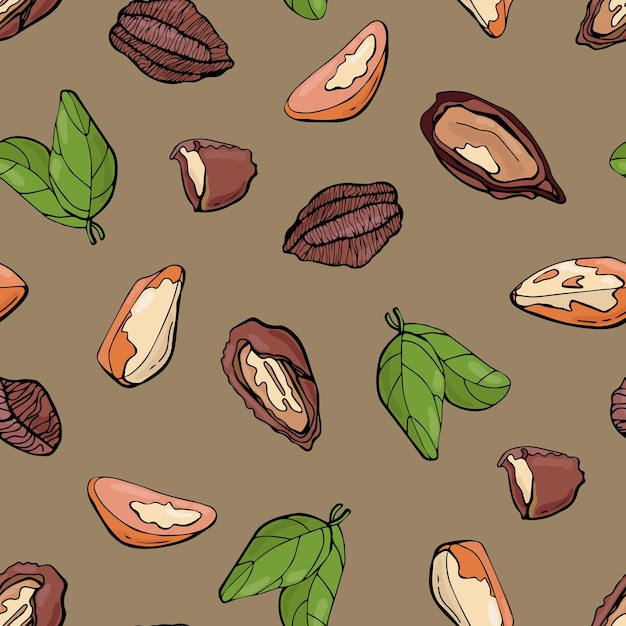 Seamless pattern with brazil nuts Design for fabric textile wallpaper packaging