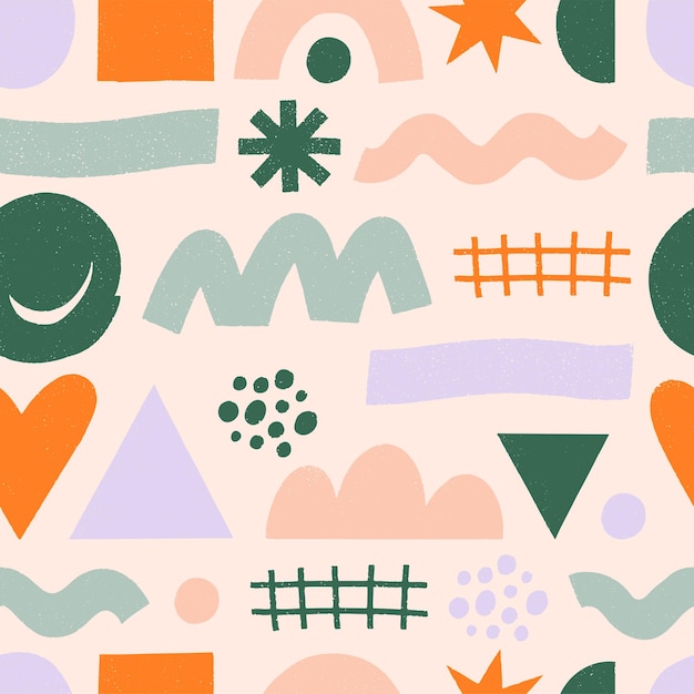 Seamless pattern with bright abstract shapes