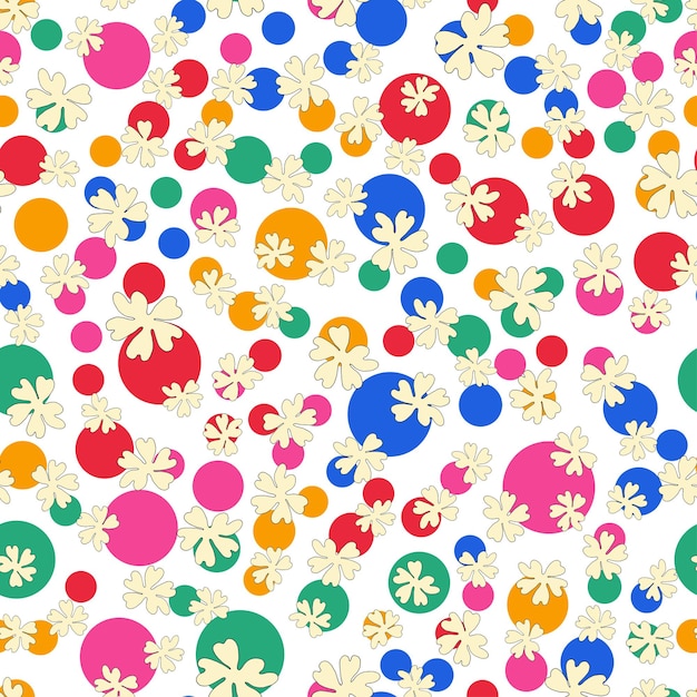 Seamless pattern with bright flowers Colorful summer mood Texture for print on fabric