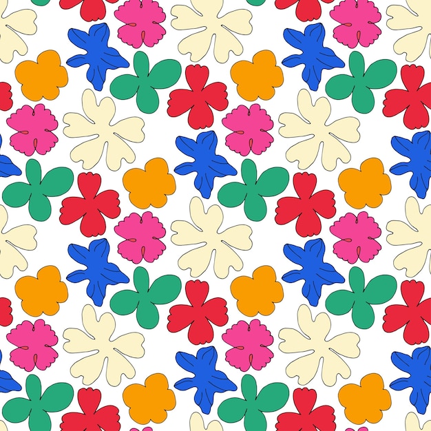 Seamless pattern with bright flowers Colorful summer mood Texture for print on fabric