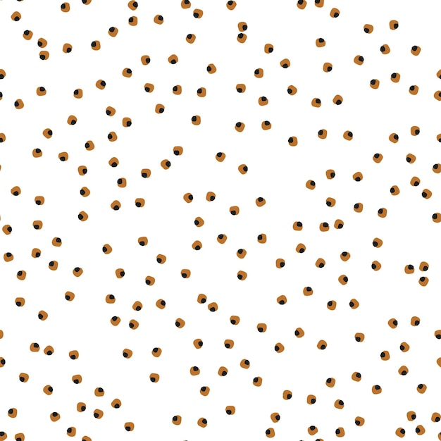 Seamless pattern with brown and black spots