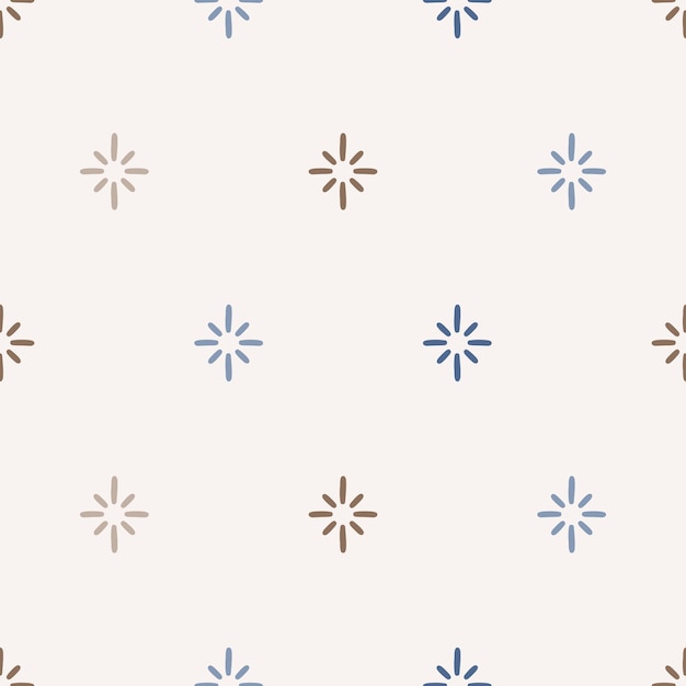 Seamless pattern with brown and blue stars