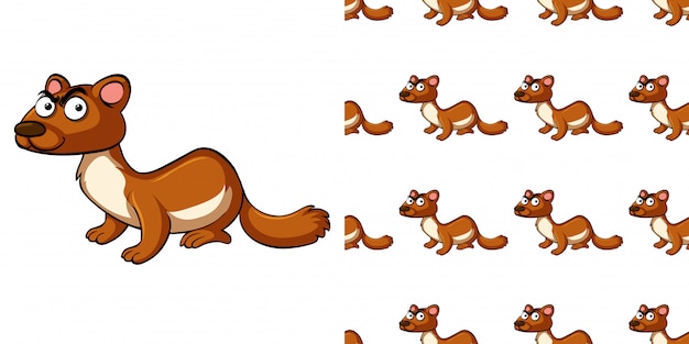 Seamless pattern with brown otter