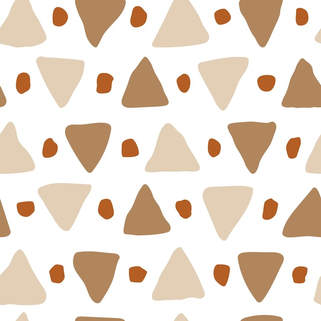 A seamless pattern with brown and white triangles.