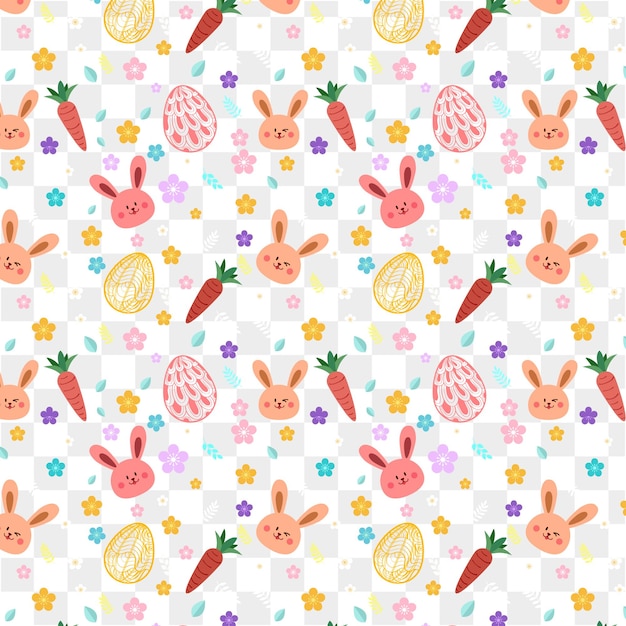 Vector a seamless pattern with bunny and eggs.