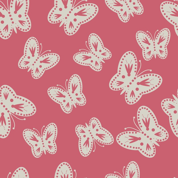 Seamless pattern with butterflies Vector illustration