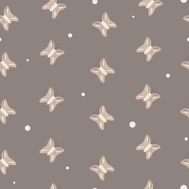 seamless pattern with butterfly in pastel color