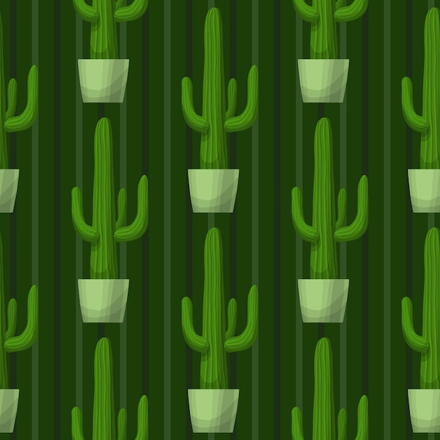 Seamless pattern with cactus