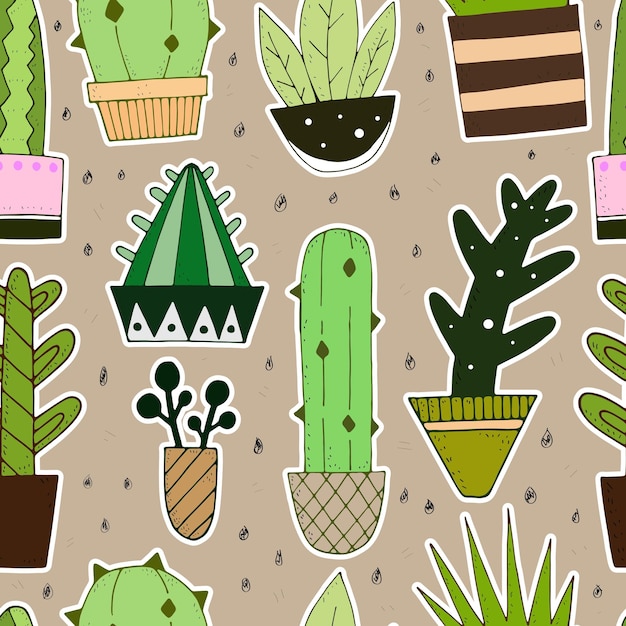 seamless pattern with cactus