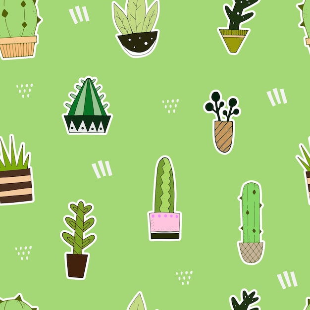 seamless pattern with cactus