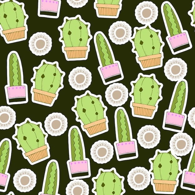 seamless pattern with cactus