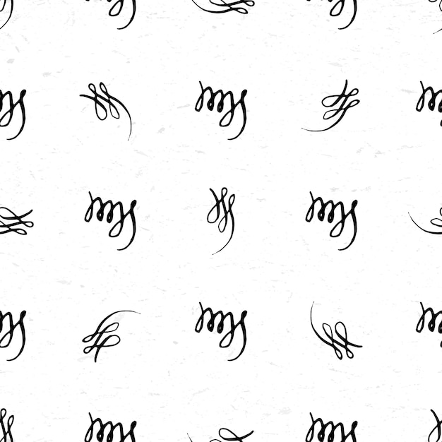 Seamless pattern with calligraphic vignettes