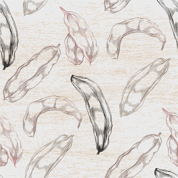 Seamless pattern with carob